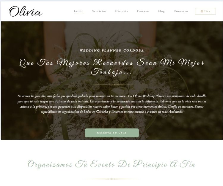 Olivia wedding planner web
